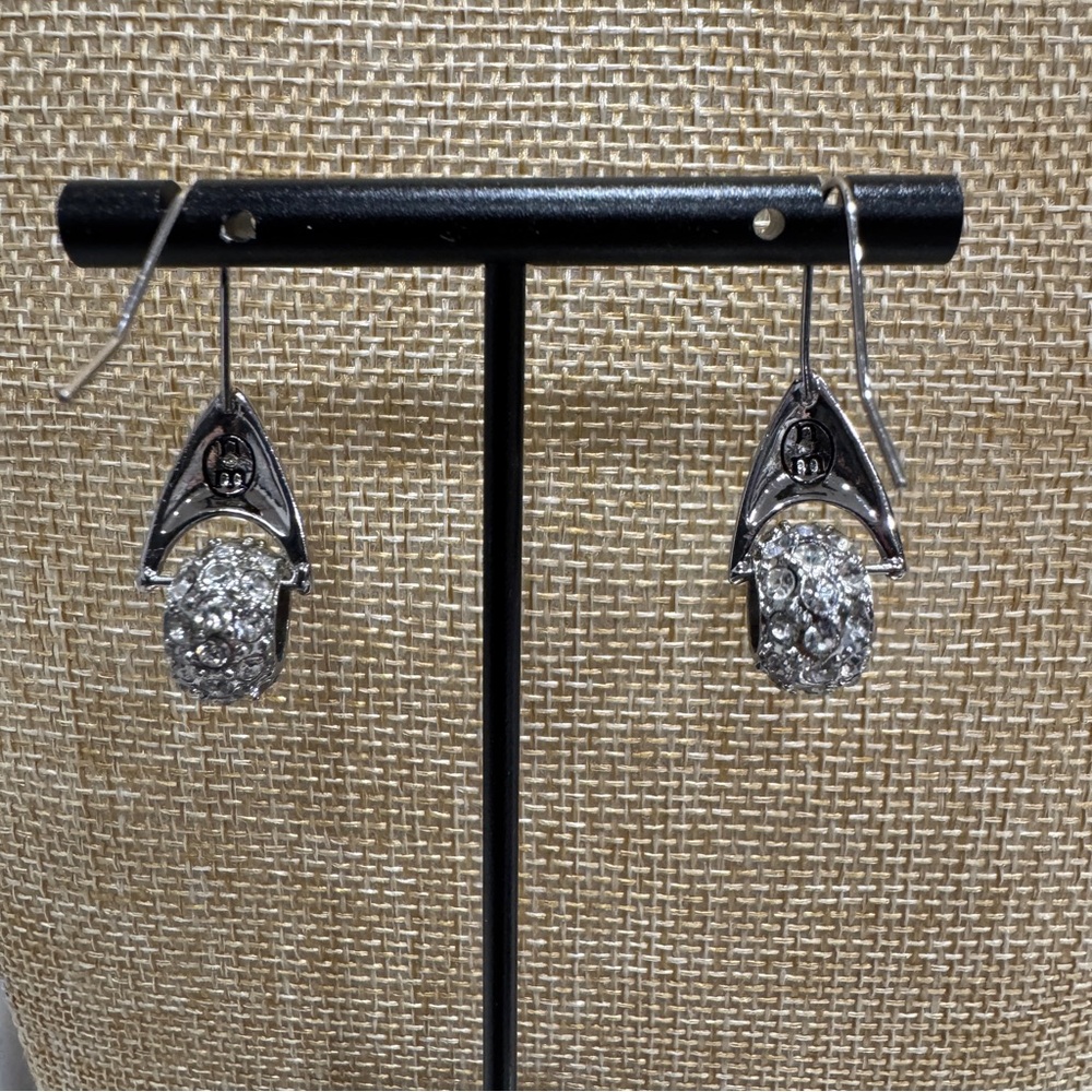 Nicole Silver Drop Earrings with Crystals - Picture 4 of 4